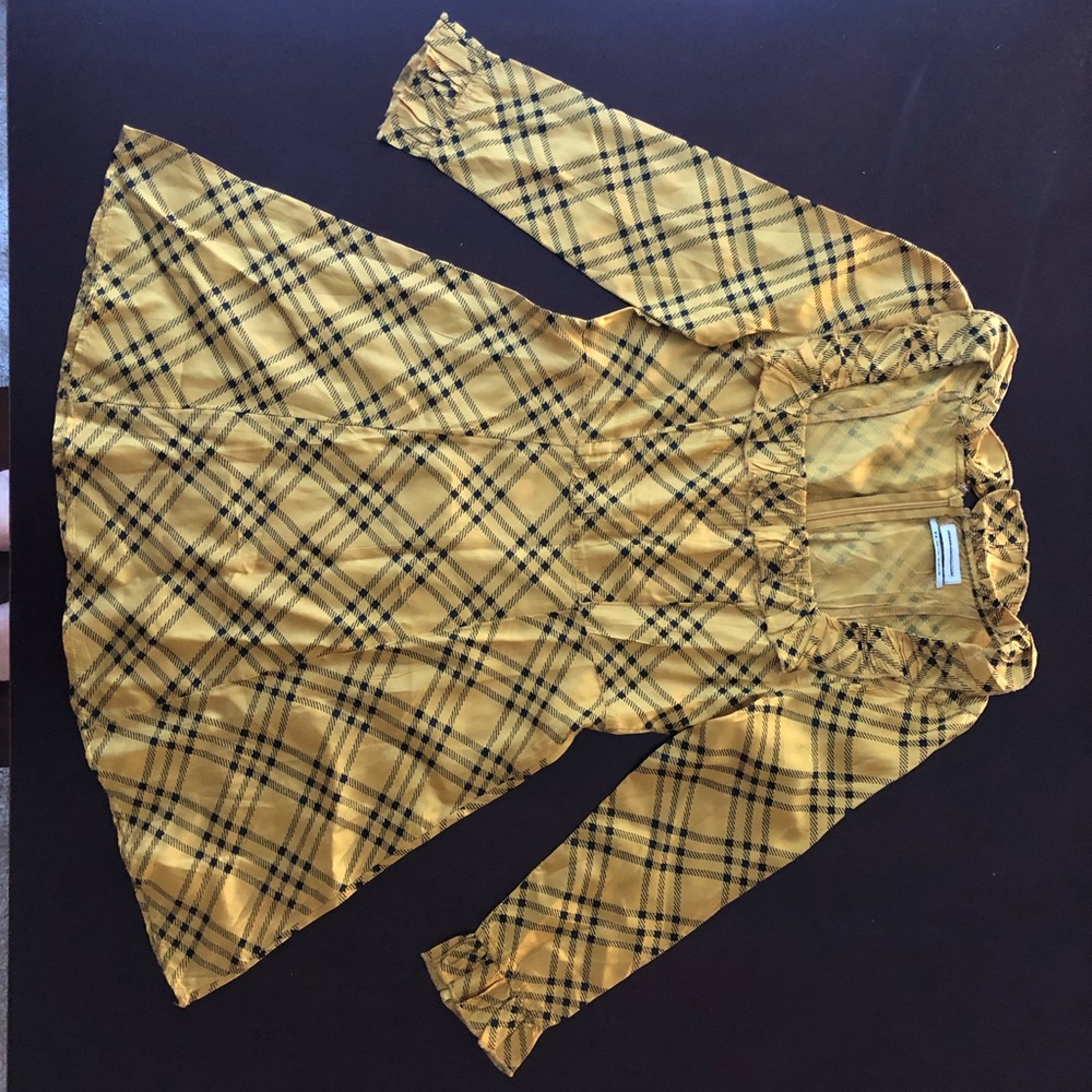Urban Outfitters Mustard & Black Ruffle Mini Dress - Picture 3 of 3